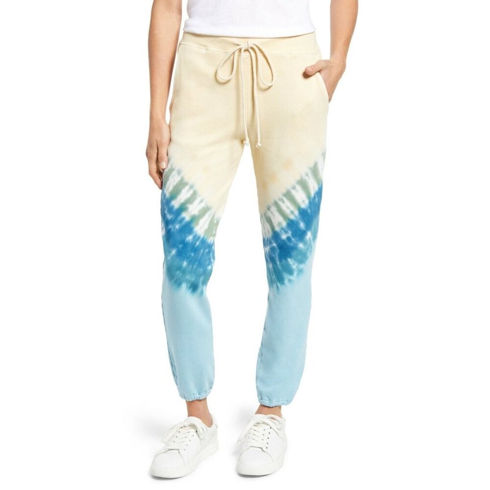 Daydreamer Tie-Dye Joggers in Cream and Blue
